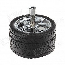 Creative Tire Style Fashion Press Rotation Ashtray - Black Creative Tire Style Fashion Press Rotation Ashtray - Black