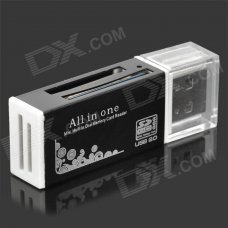 Multifunctional USB 2.0 Card Reader w/ SD / MS / Micro SD / TF / M2 - Black + White (32GB Max.) Multifunctional USB 2.0 Card Reader w/ SD / MS / Micro SD / TF / M2 - Black + White (32GB Max.)