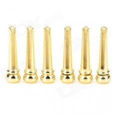 DJS6 Acoustic Guitar Bridge Pins Set - Golden (6 PCS)