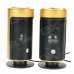 USB 2.0 Cylinder-Shaped Heavy Bass Speaker - Black + Antique Golden USB 2.0 Cylinder-Shaped Heavy Bass Speaker - Black + Antique Golden