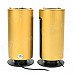 USB 2.0 Cylinder-Shaped Heavy Bass Speaker - Black + Antique Golden USB 2.0 Cylinder-Shaped Heavy Bass Speaker - Black + Antique Golden