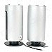 USB 2.0 Cylinder-Shaped Heavy Bass Speaker - Black + Silver Grey USB 2.0 Cylinder-Shaped Heavy Bass Speaker - Black + Silver Grey