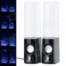 Dancing Water Speaker w/ RGB LED Light for Iphone / Ipad / PC / MP3 - Black