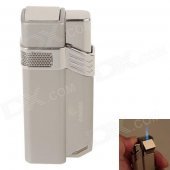 COHIBA H063B Fashionable Super Fire Windproof Butane Jet Flame Lighter - Silver