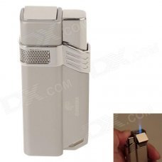 COHIBA H063B Fashionable Super Fire Windproof Butane Jet Flame Lighter - Silver