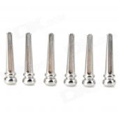 DJS6 Acoustic Guitar Bridge Pins Set - Silver (6 PCS)