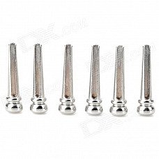 DJS6 Acoustic Guitar Bridge Pins Set - Silver (6 PCS) DJS6 Acoustic Guitar Bridge Pins Set - Silver (6 PCS)