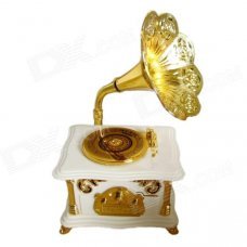 Christmas Gifts Archaize Phonograph Music Box - Golden + White Christmas Gifts Archaize Phonograph Music Box - Golden + White