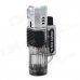 Windproof 4-mode Blue Flame Butane Lighter - Translucent Black + Silver Windproof 4-mode Blue Flame Butane Lighter - Translucent Black + Silver