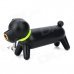 Cartoon Dog Style Red Flame Butane Lighter w/ Keychain - Black + Green