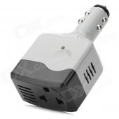 A109 75W 12~24V to 220V Car Cigarette Lighter Inverter w/ 1-Outlet Socket - Black + Grey