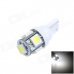 T10 / 194 / W5W 1W 100lm 5 x SMD 5050 LED White Car Side Light / Instrument / Reading lamp - (12V)