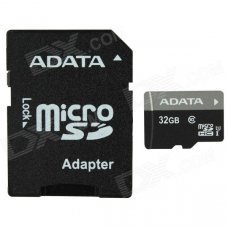 ADATA MicroSDHC UHS-I TF Card w/ SD Adapter - Black (32GB / Class 10) ADATA MicroSDHC UHS-I TF Card w/ SD Adapter - Black (32GB / Class 10)