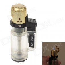 QIHAO Mini Portable Jet Flame Strong Fire Windproof Inflatable Lighter - Black + Golden QIHAO Mini Portable Jet Flame Strong Fire Windproof Inflatable Lighter - Black + Golden