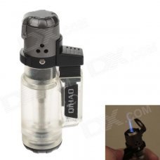 QIHAO Mini Portable Jet Flame Strong Fire Windproof Inflatable Lighter - Black + Gun Black QIHAO Mini Portable Jet Flame Strong Fire Windproof Inflatable Lighter - Black + Gun Black