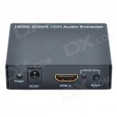2-CH / 5.1-CH HDMI Audio Extractor - Black