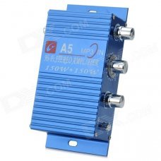 A5 Car / Motorcycle Stereo Sound Amplifier - Blue + Silver A5 Car / Motorcycle Stereo Sound Amplifier - Blue + Silver
