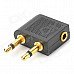 Shanghezhong AAZ01 Dual 3.5mm Male to 3.5mm Female Airline Headphones Convertor - Black + Golden Shanghezhong AAZ01 Dual 3.5mm Male to 3.5mm Female Airline Headphones Convertor - Black + Golden