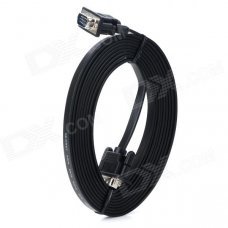 Thin VGA Male to Male Flat Connecting Cable for Computer / Projector + More - Black (3m) Thin VGA Male to Male Flat Connecting Cable for Computer / Projector + More - Black (3m)