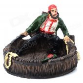 Mediterranean Pirate Style Resin Ashtray - Light Brown + Brown + Multi-Colored