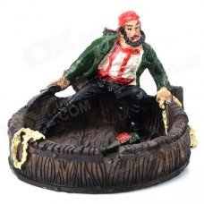 Mediterranean Pirate Style Resin Ashtray - Light Brown + Brown + Multi-Colored