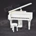 DEDO MG-346 Gifts Wooden Piano Music Box with Small Round Stool - White DEDO MG-346 Gifts Wooden Piano Music Box with Small Round Stool - White