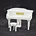 DEDO MG-346 Gifts Wooden Piano Music Box with Small Round Stool - White DEDO MG-346 Gifts Wooden Piano Music Box with Small Round Stool - White