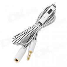 3.5mm Male to Female Audio Extender Cable w/ Microphone - Black + White