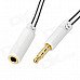 3.5mm Male to Female Audio Extender Cable w/ Microphone - Black + White
