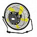 Lileng 819 USB Rechargeable 5-Blade 2-Mode Fan - Black + Yellow