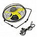 Lileng 819 USB Rechargeable 5-Blade 2-Mode Fan - Black + Yellow