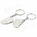 Cute Foot Shaped Zinc Alloy Keychain for Lovers - Silver