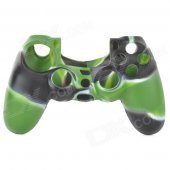 Protective Silicone Case for PS4 Controller - White + Green