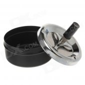 601-1 Creative Stainless Steel Springs Press Ashtray - Silver + Black