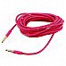 Elonbo A3CM 3.5mm Male to Male Aux Audio Cable - Deep Pink (300cm) Elonbo A3CM 3.5mm Male to Male Aux Audio Cable - Deep Pink (300cm)
