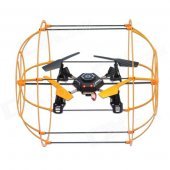 Hengdi HM1306 4-CH Skywalker 2.4Ghz Climbing Wall/Rolling on the Floor/Ceiling RC Quadcopter- Yellow