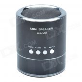 KS-362 Hi-Fi Stereo Mini Speaker w/ Micro SD / U-flash & FM function - Black
