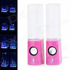 Dancing Water Speakers w/ RGB LED Light for Iphone / Ipad / PC / MP3 - Pink Dancing Water Speakers w/ RGB LED Light for Iphone / Ipad / PC / MP3 - Pink