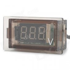 DY 1.0" DC Blue-LED Digital Car Voltmeter - Tan + Black