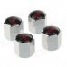 YONGXUN Universal Fashionable Aluminum Alloy Car Tire Valve Caps - Silver + Black + Red (4 PCS) YONGXUN Universal Fashionable Aluminum Alloy Car Tire Valve Caps - Silver + Black + Red (4 PCS)