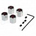 YONGXUN Universal Fashionable Aluminum Alloy Car Tire Valve Caps - Silver + Black + Red (4 PCS) YONGXUN Universal Fashionable Aluminum Alloy Car Tire Valve Caps - Silver + Black + Red (4 PCS)