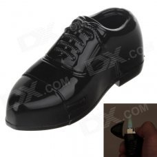 Lovely Shape Leather Shoes Refillable Lighter - Black Lovely Shape Leather Shoes Refillable Lighter - Black