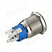 Jtron Automobile Button Switch OFF-(ON) / Self-locking Blue Light - Silver (12V) Jtron Automobile Button Switch OFF-(ON) / Self-locking Blue Light - Silver (12V)