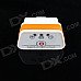 Super Mini iCar2 Vehicle Wi-Fi OBD-II Code Diagnostic Tool / Clearer - White + Orange Super Mini iCar2 Vehicle Wi-Fi OBD-II Code Diagnostic Tool / Clearer - White + Orange