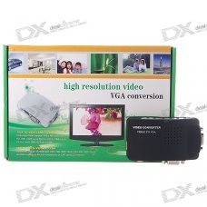 Composite + S-Video to VGA Converter Box (1280*1024px Max/110V~220V AC) Composite + S-Video to VGA Converter Box (1280*1024px Max/110V~220V AC)