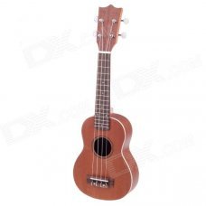 William Handheld 21" 4-String Ukulele Guitar - Deep Brown