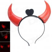 Devil Flashing Horn Style Head Hoop - Black + Red (3 x AG10)