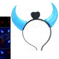 Devil Flashing Horn Style Head Hoop - Black + Blue (3 x AG10) Devil Flashing Horn Style Head Hoop - Black + Blue (3 x AG10)