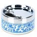 H2WY Blue + White Porcelain Style Stainless Steel + Plastic Ashtray - Blue + Silver + Multicolored H2WY Blue + White Porcelain Style Stainless Steel + Plastic Ashtray - Blue + Silver + Multicolored