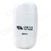 RR5 USB 3.0 SD / MMC / RS-MMC / SDHC / SDXC / Micro SD / T-FLASH Card Reader - White (32GB Max.)